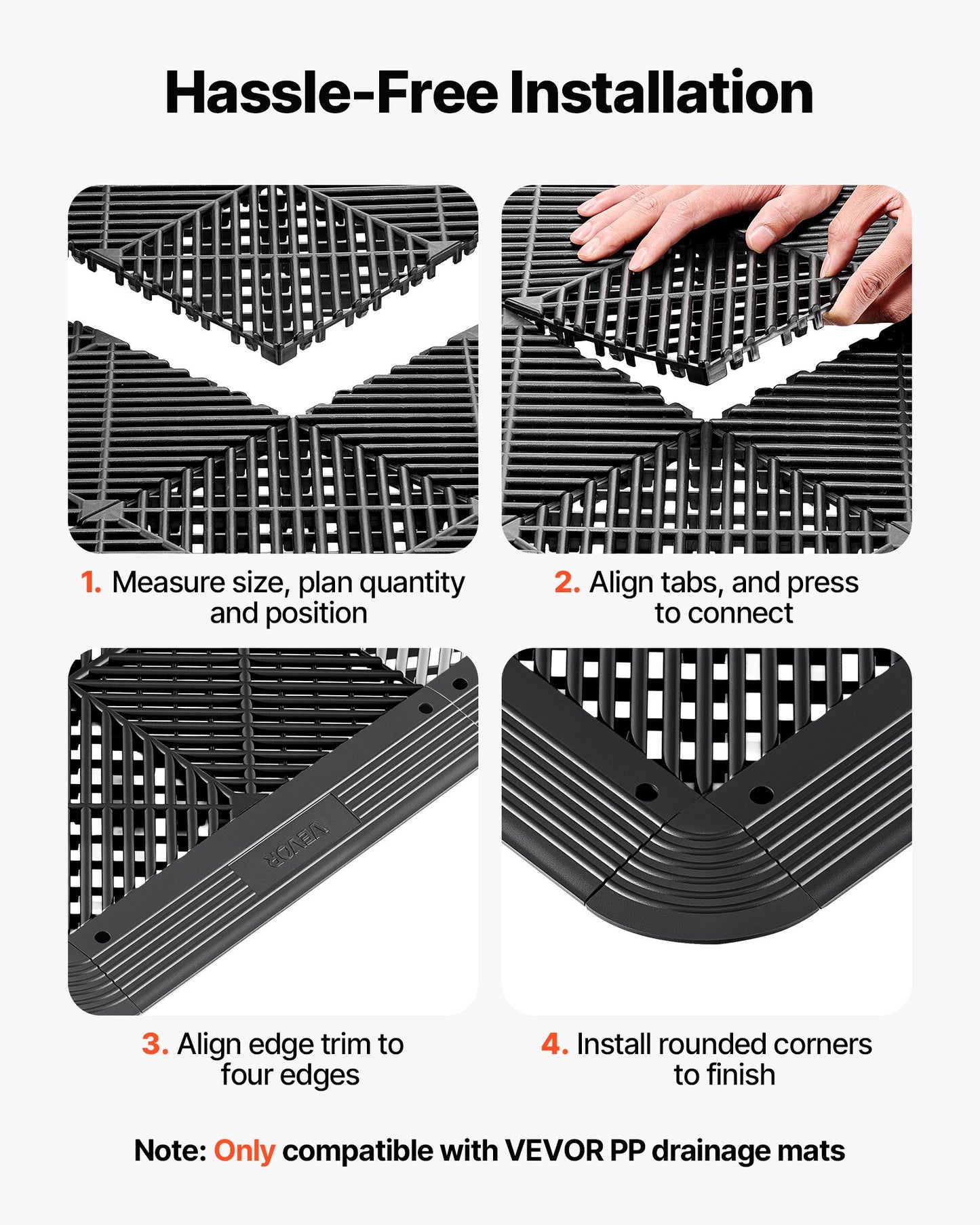 11-Piece Garage Floor Edging Kit - Interlocking Modular Drainage Protection