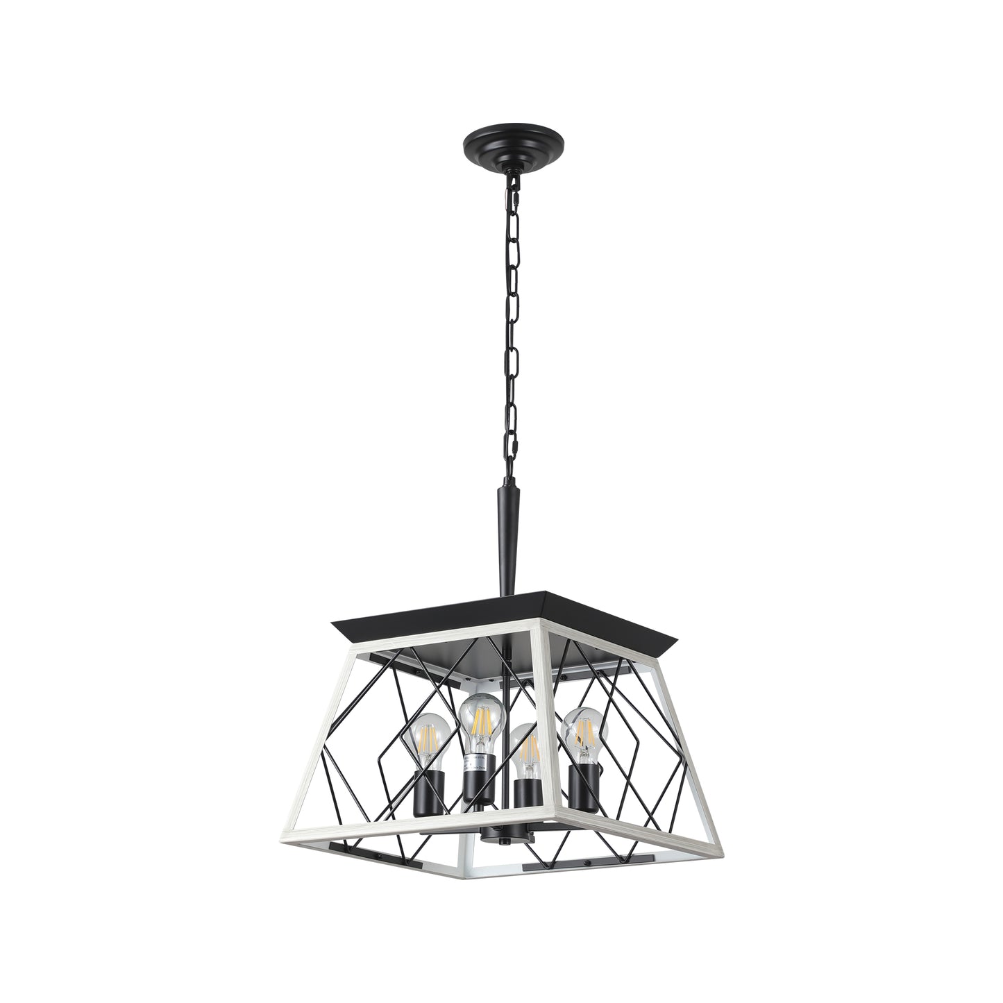 4-Light Farmhouse Chandelier - Rustic Metal Design for Dining Room