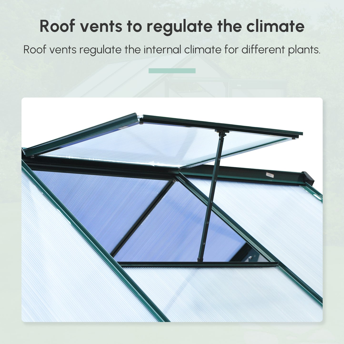 Portable Greenhouse 6x6x7 ft Aluminum Polycarbonate Garden Greenhouse with Rooftop Vent
