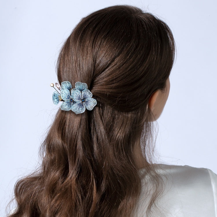 Embroidered Butterfly Flower Hairpin Clip
