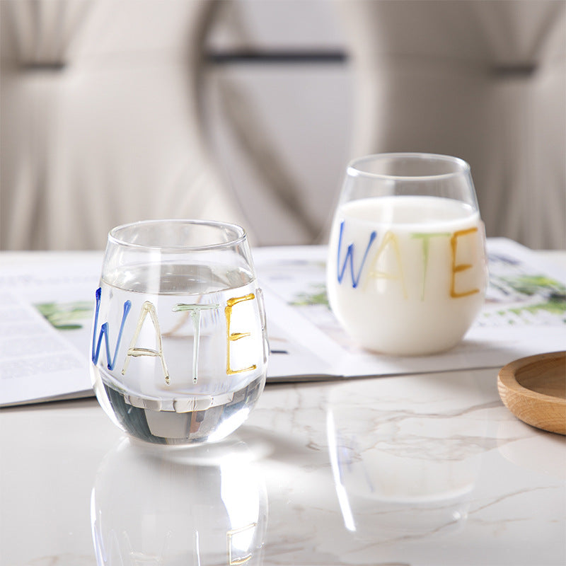 Egg-Shaped Glass Milk Drink Cup - 401-500ml Borosilicate Drinking Glass