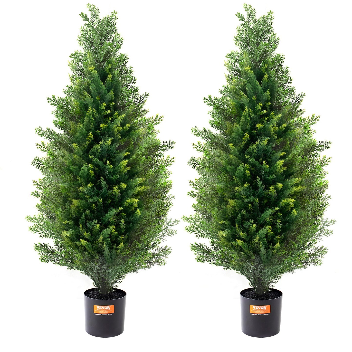 Artificial Cedar Topiary Tree 3ft UV-Resistant Outdoor Indoor Decor 2 Pack - Green
