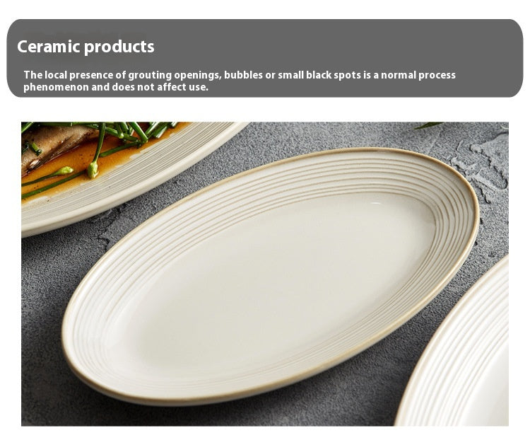 Luxury Ceramic Dinner Plate Set - High-Temperature Resistant, Modern Design