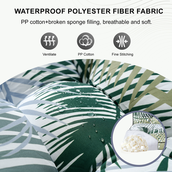 Waterproof Outdoor Swing Cushion 55 Inch Thick Replacement Seat with Backrest & Ties