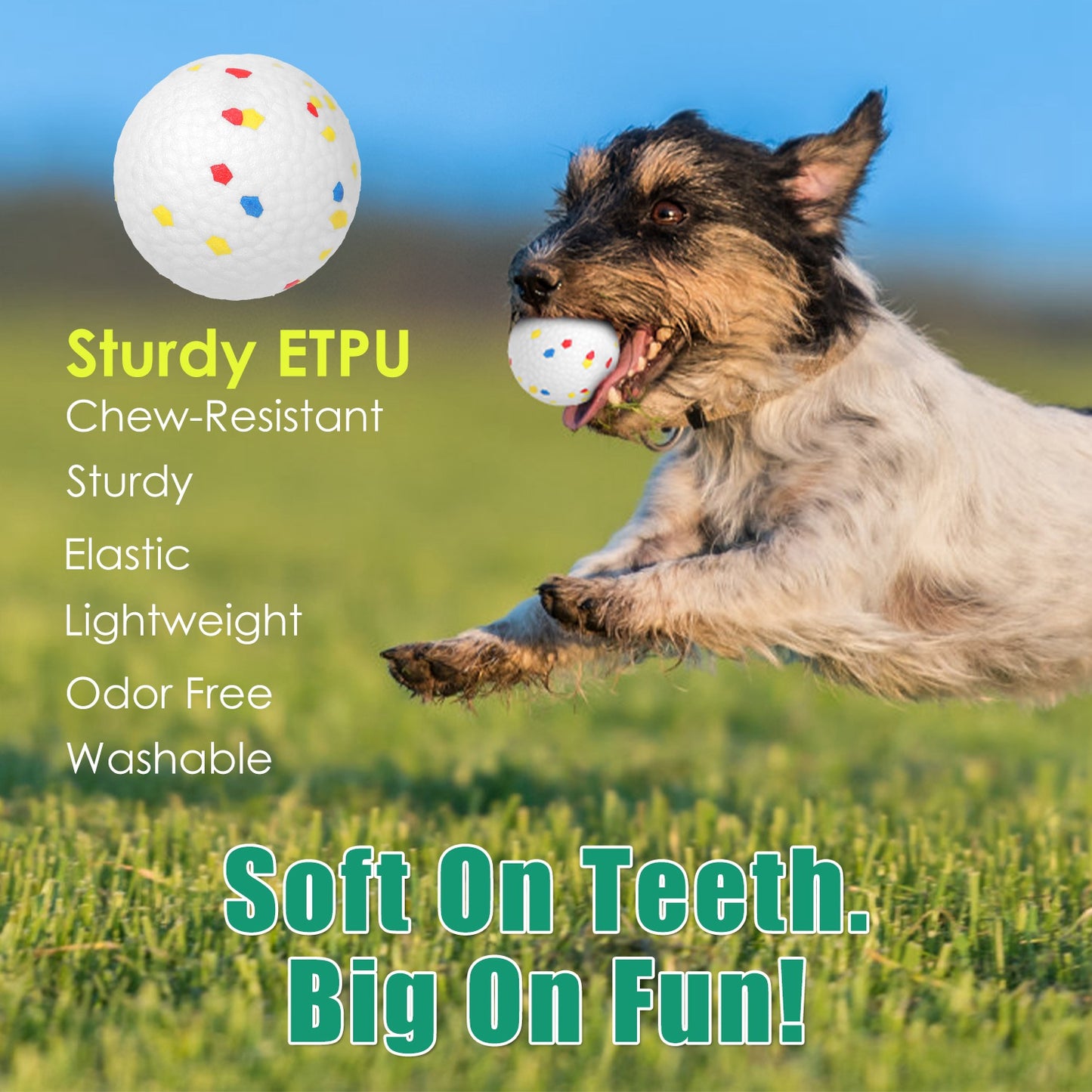 Automatic Dog Ball Launcher with Rechargeable Battery and Adjustable Distance - 6pcs 2.3in Balls