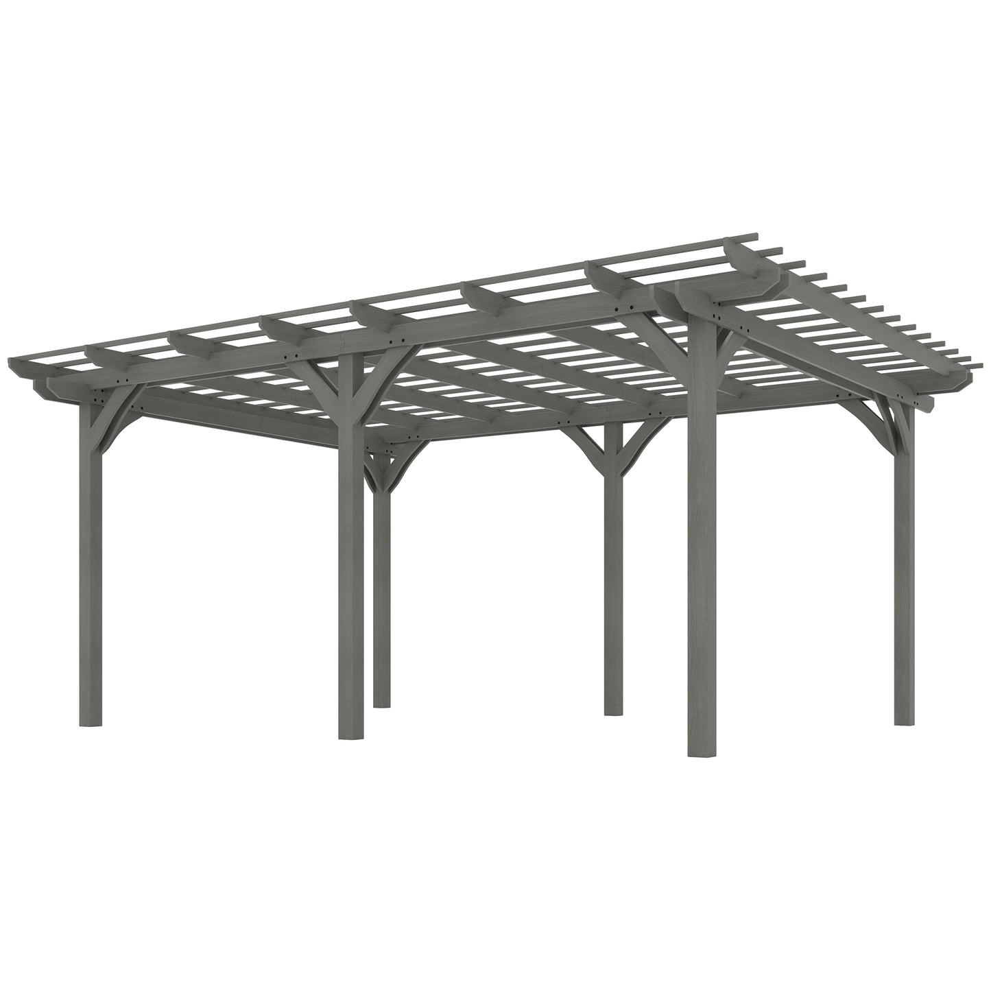 Wood Pergola for Climbing Plants - Gray Outdoor Gazebo