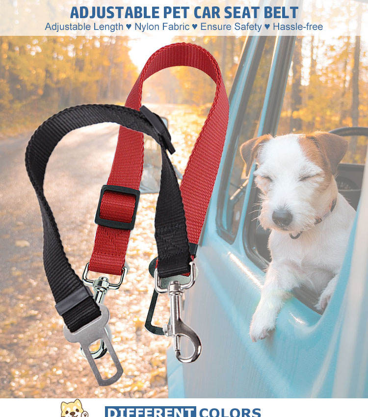 Durable Adjustable Pet Leash for Cats and Dogs - Nylon Vehicle Safety Belt
