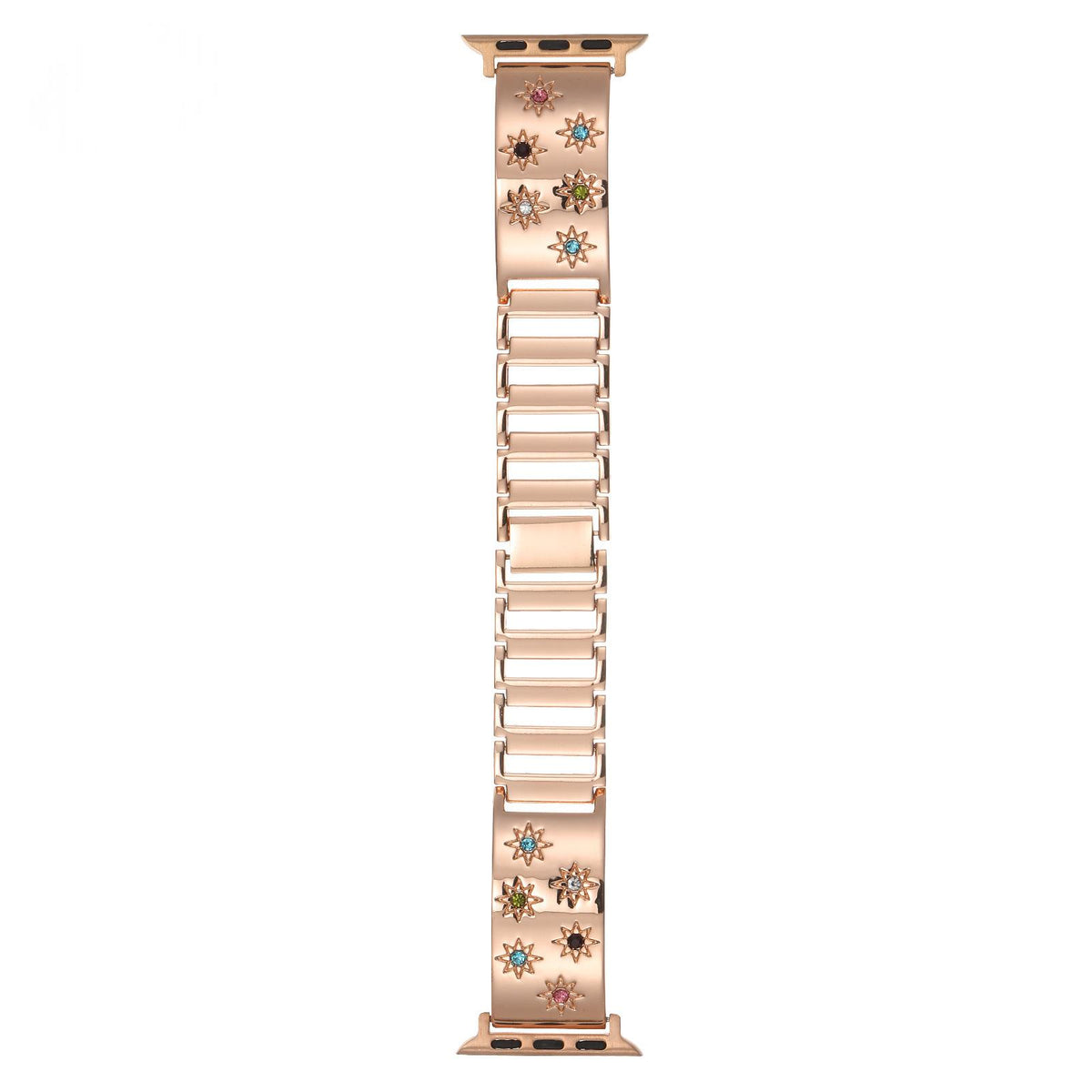 Fashionable Apple Watch Band - Metal Strap with Diamond Accents