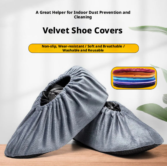 Flannelette Shoe Covers Glazed Blue - Waterproof Fabric Protectors, 1 Piece