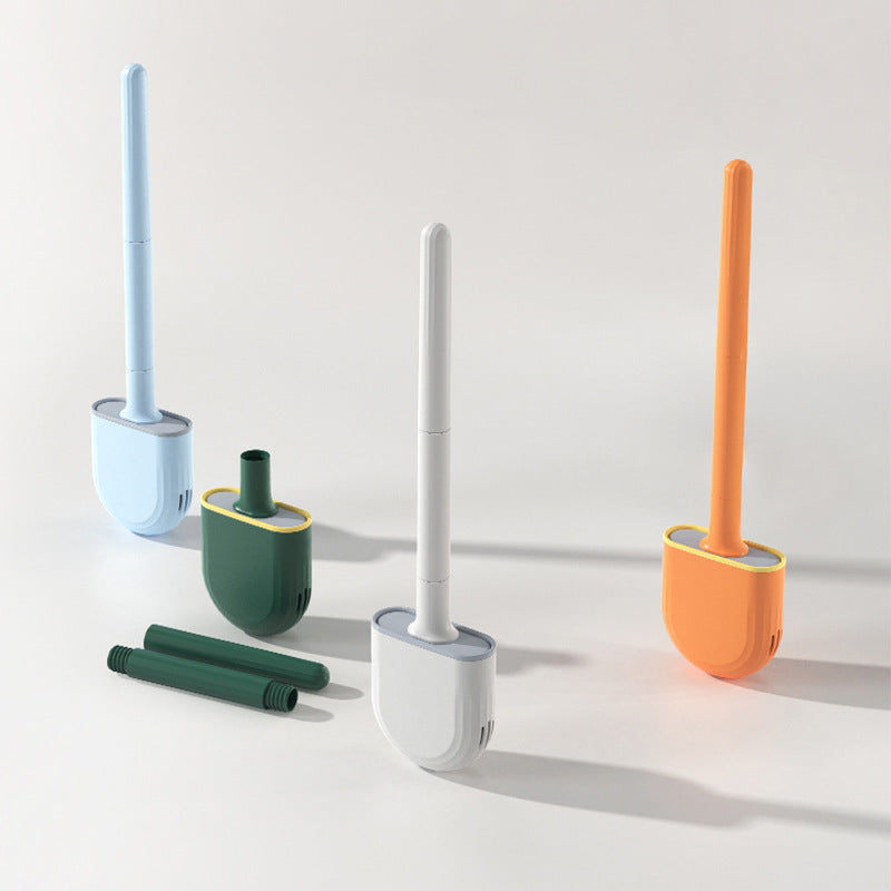 Detachable Handle Toilet Cleaning Brush with Soft Plastic Head - No Dead Ends