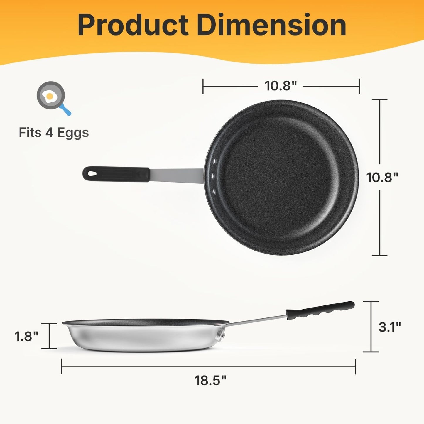 Ceramic Nonstick Frying Pan - Oven & Dishwasher Safe Skillet