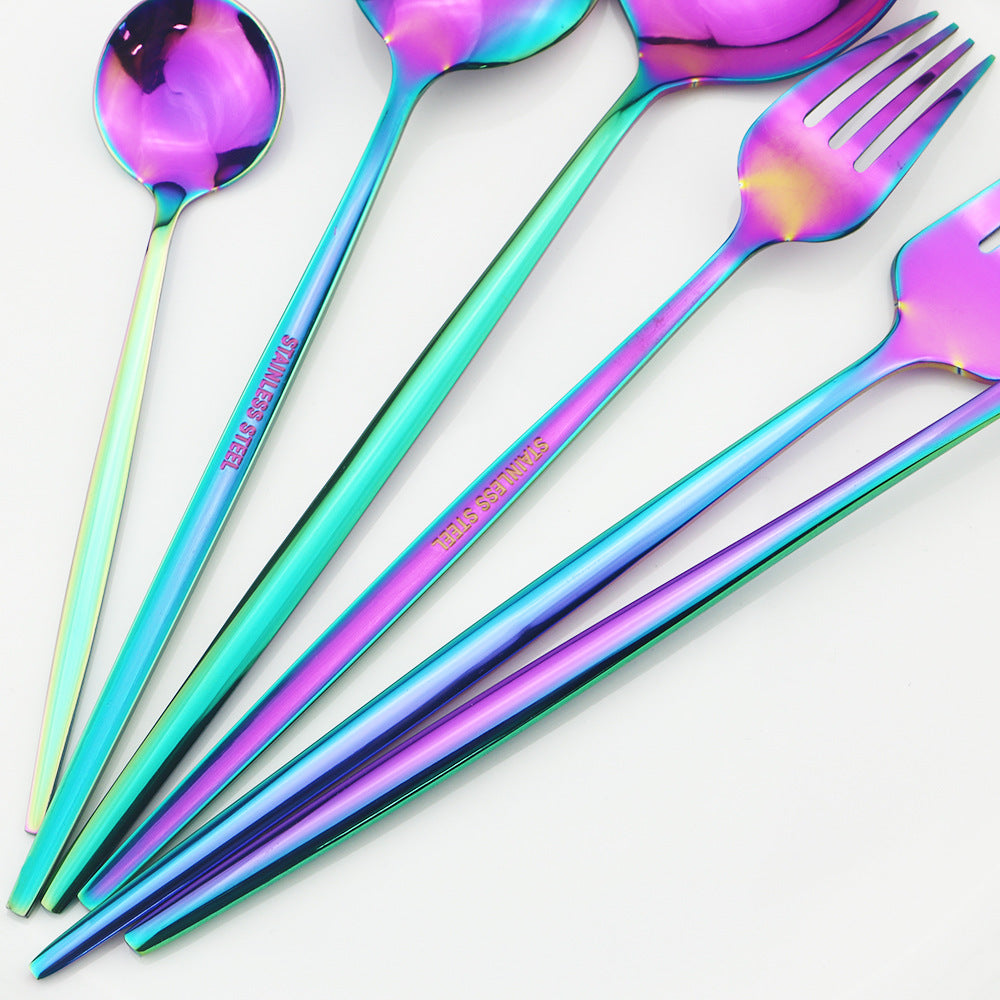 Stainless Steel Cutlery Set - Steak Knife, Fork & Spoon - Multiple Finishes