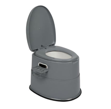 Portable Toilet with Non-Slip Pad for Camping & Outdoor Use - Gray