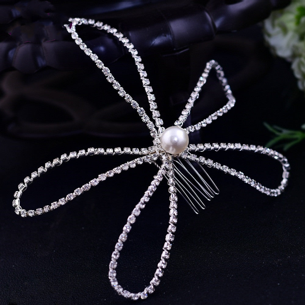 Rhinestone Hair Comb Tiara Elegant Bridal Accessory