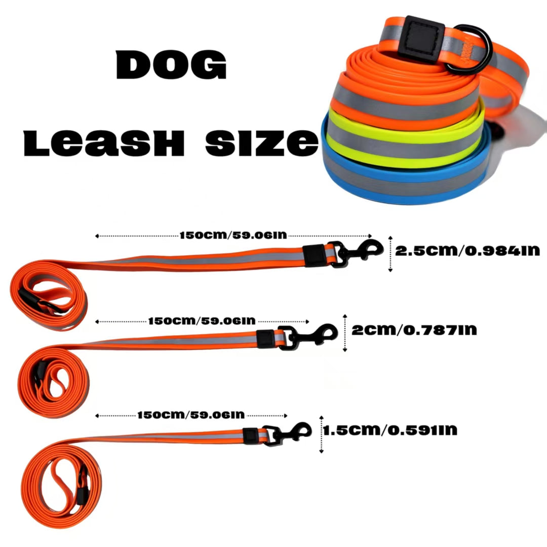 Reflective Pet Leash Set for Nighttime Safety - Waterproof & Durable