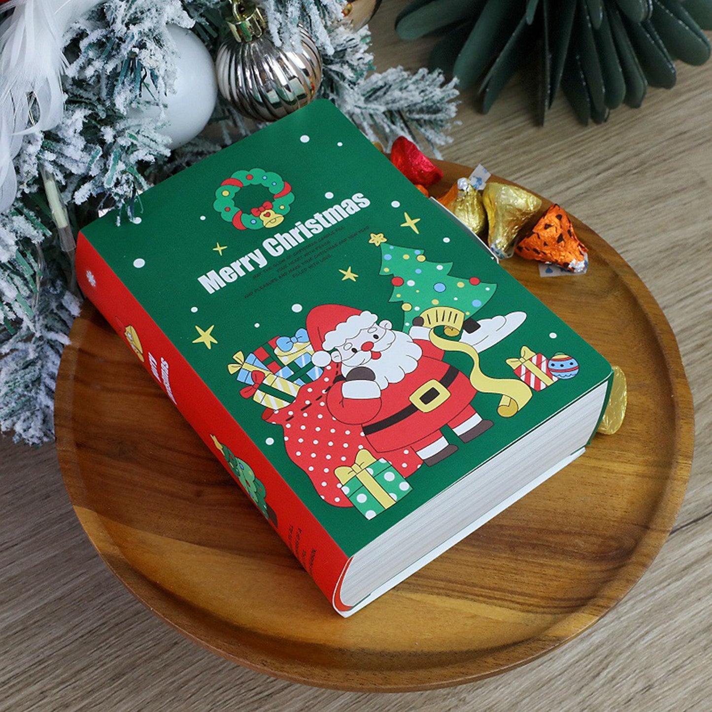 10 Pcs Christmas Treat Boxes - Green Book Shape Candy Boxes