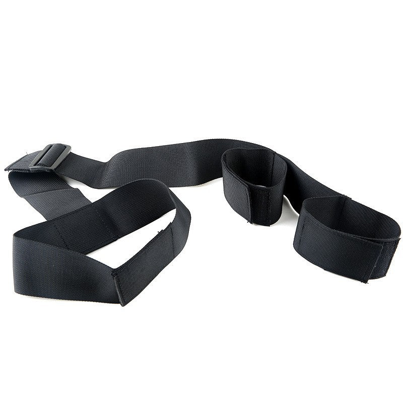 Black Nylon Collar with Reverse Handcuffs for Adult Wellness