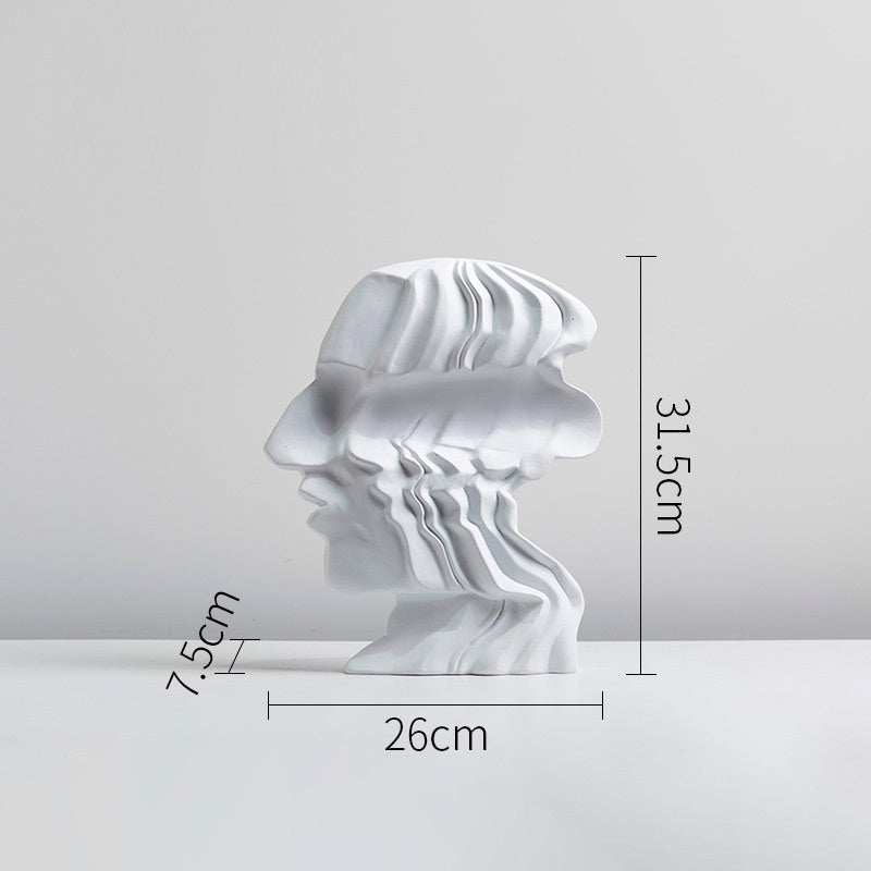 Decorative Resin Face Vase - Modern Geometric Flower Arrangement Ornament