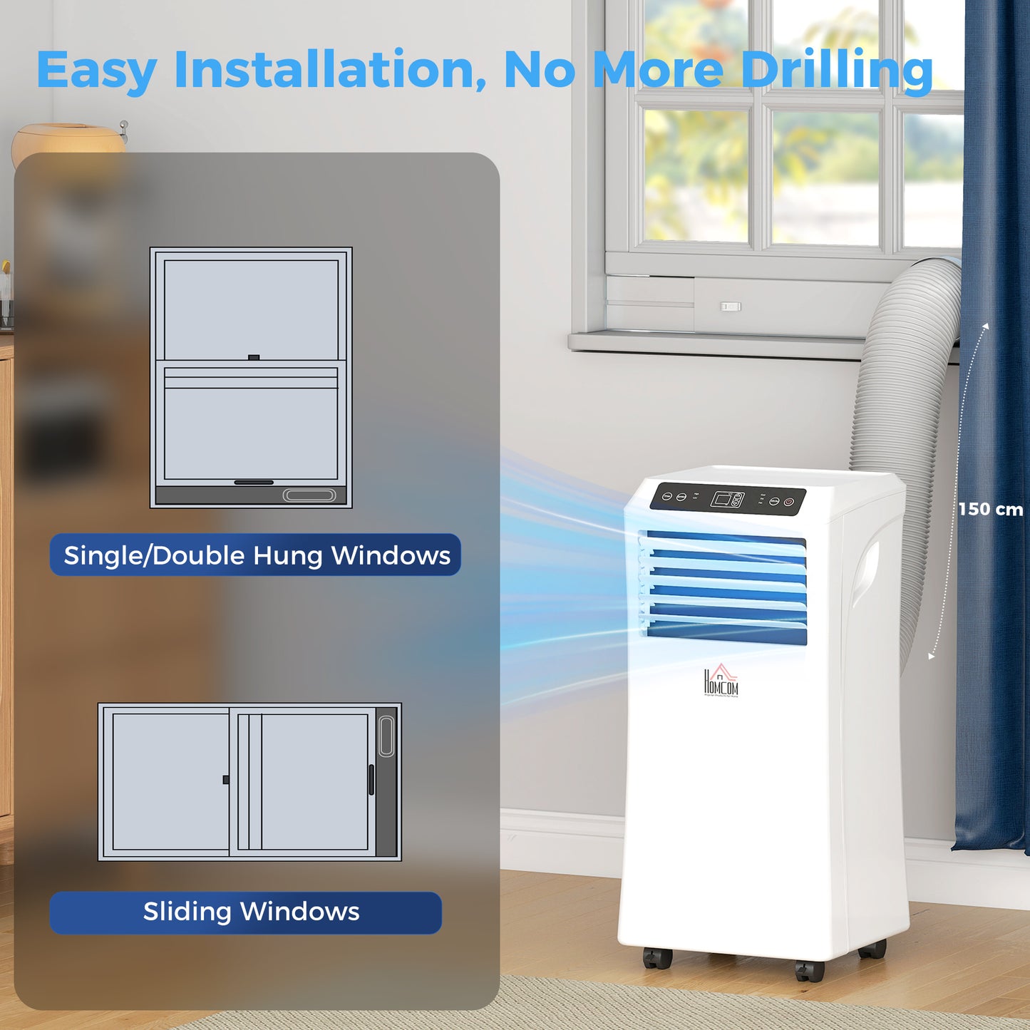 Portable 10000 BTU Air Conditioner with Dehumidifier & Fan - White