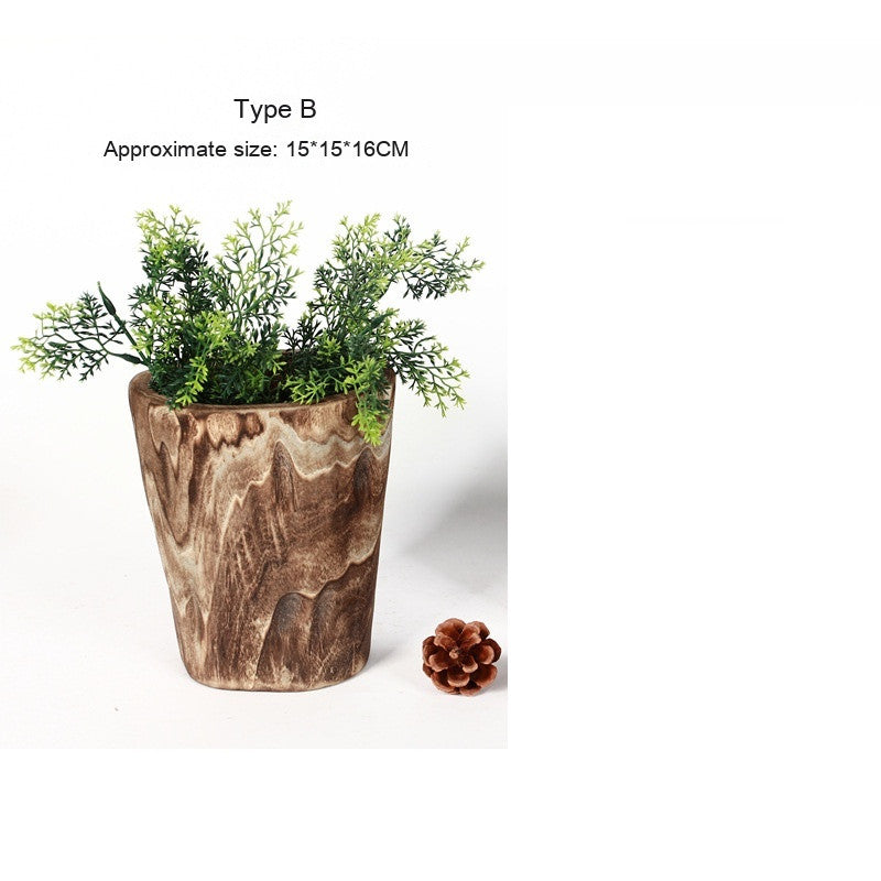 Handmade Wooden Flower Pot - Modern Garden Planter with Rustic Style