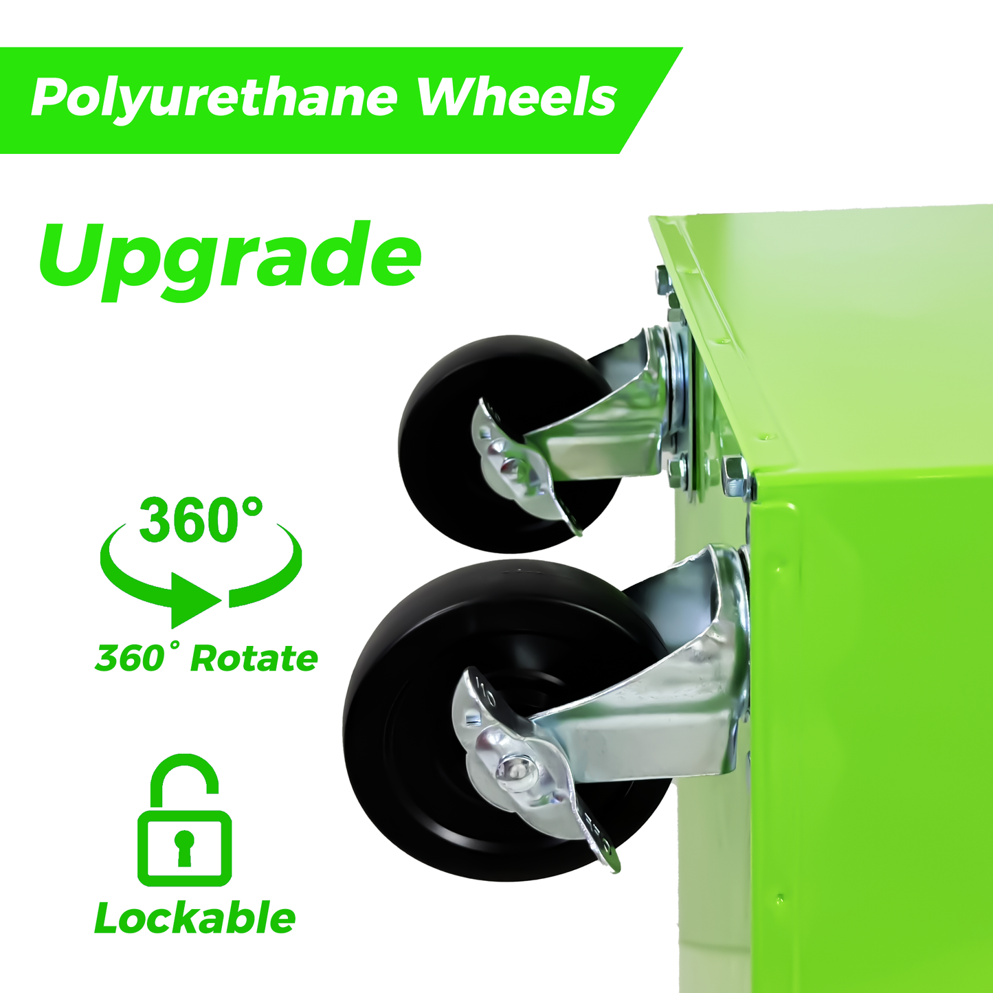 7-Drawer Rolling Tool Chest with Wheels - Green