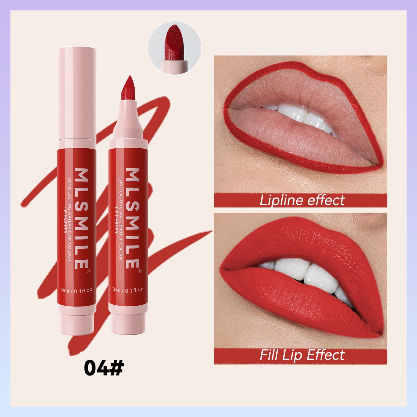 Waterproof Lip Liner Pencil - Long-Lasting, No Stain, 3ml, Multiple Colors