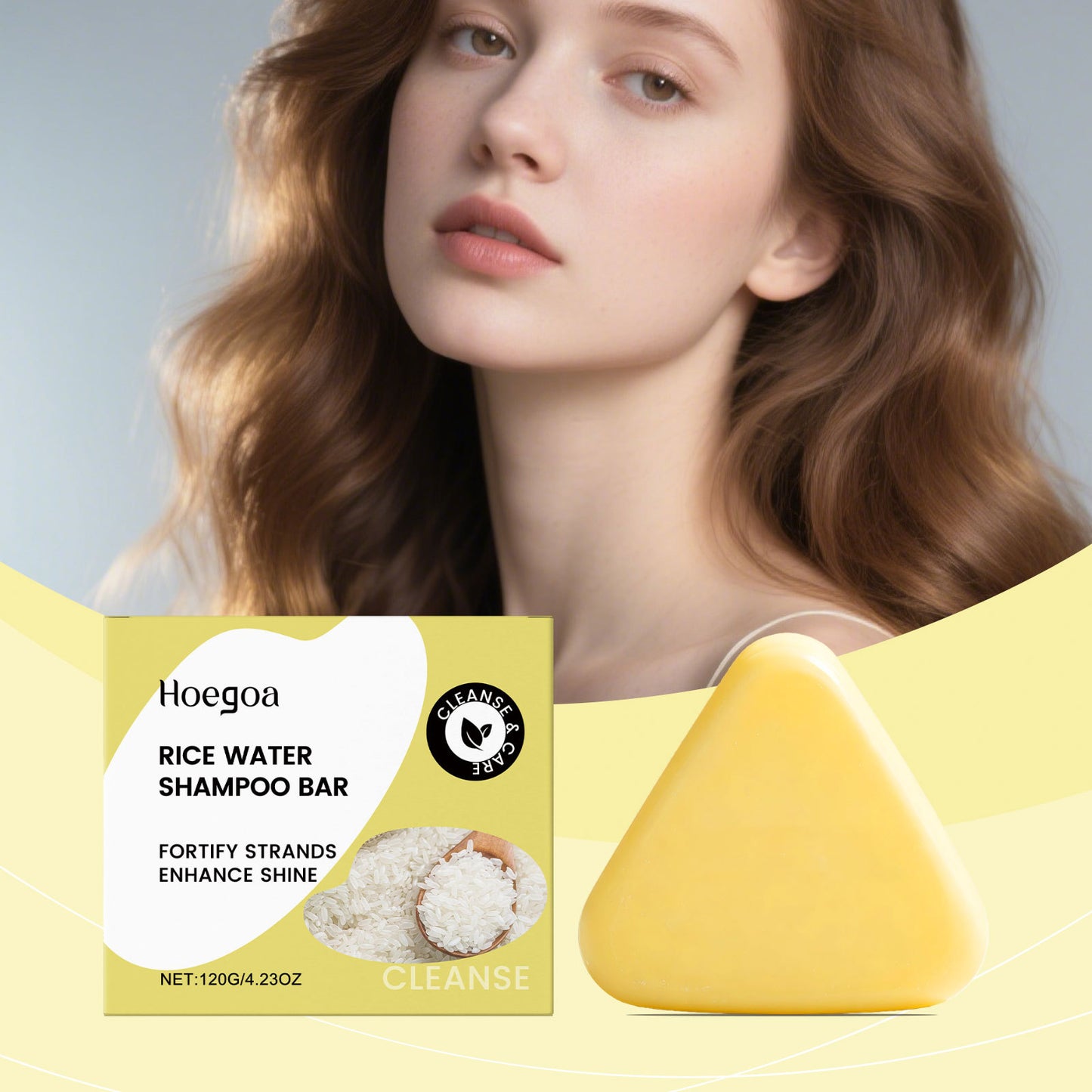 Rice Water Shampoo Bar - Natural Hair Cleansing Bar with Shea & Oils 120g