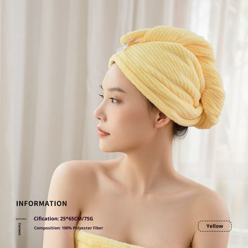 Thickened Water-Absorbent Coral Fleece Hair Drying Cap for Home Use