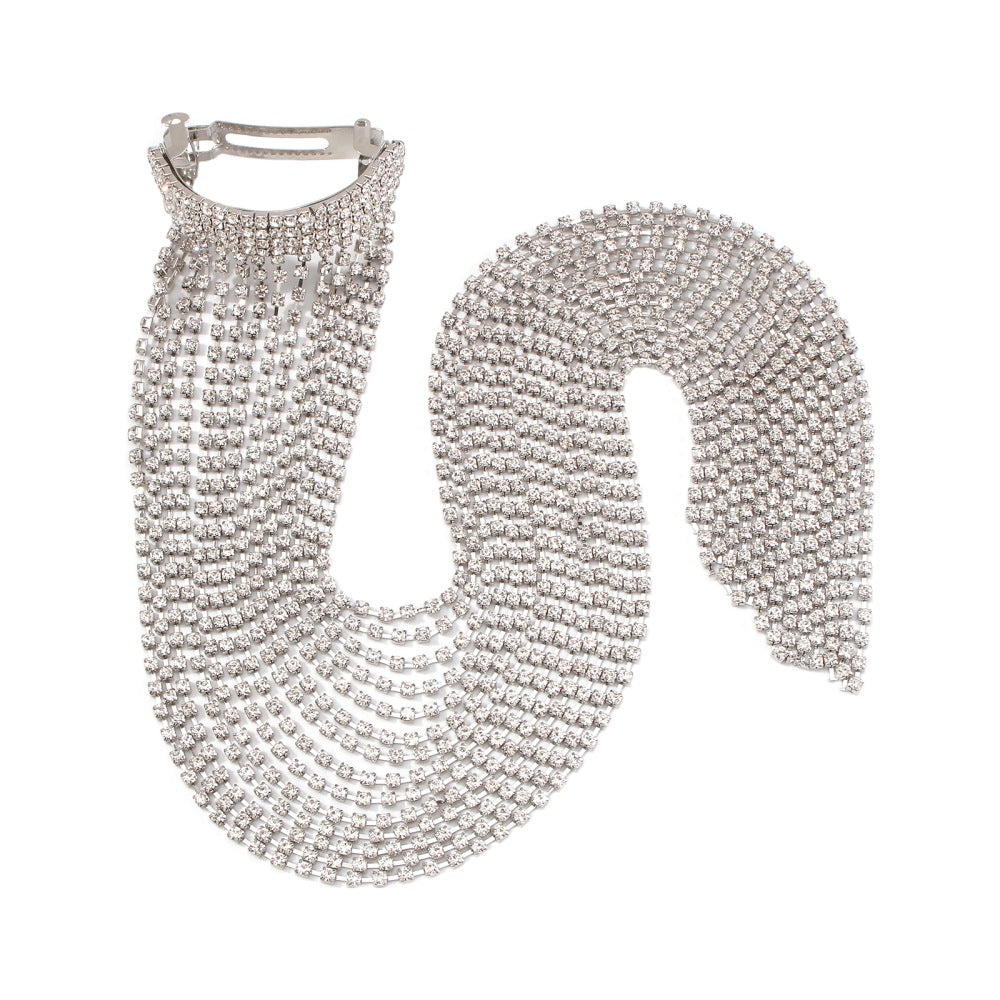 Geometric Claw Chain Hairpin - White K