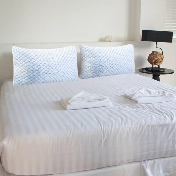 Cooling Memory Foam Pillow Set - Ventilated Gel-Infused Queen Size