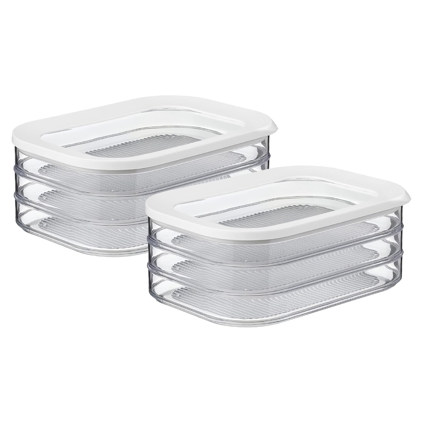 Stackable Deli Meat Container Set - 2 Pcs with Lid