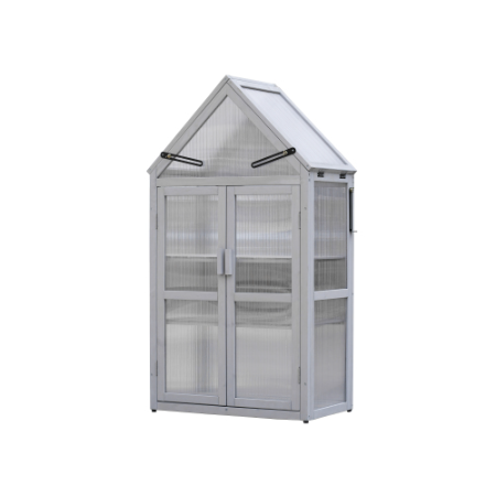 Mini Greenhouse Kit - Outdoor Plant Stand with Adjustable Shelves