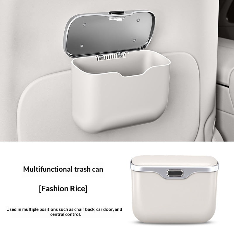 Car Trash Can Hanging Storage Bin Multi-Functional Interior Organizer