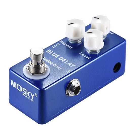 Analog Delay Guitar Effects Pedal - True Bypass, Mini Size, Blue