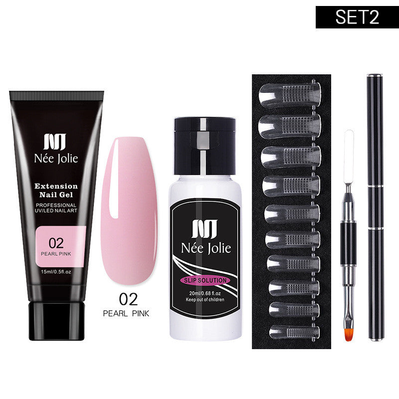 Nail Art Extension Glue Set with Brush & Sticker