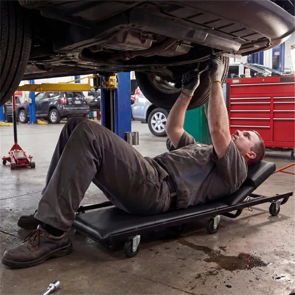 Adjustable Mechanic Rolling Creeper with Padded Cushion