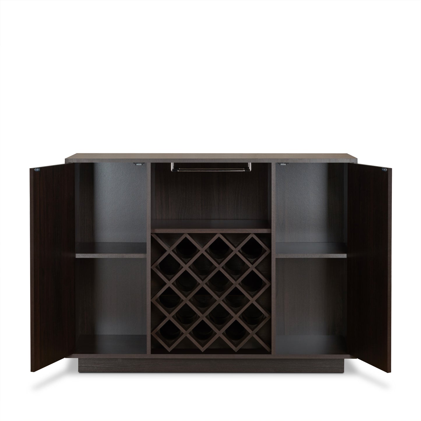 Hazen Espresso Wine Cabinet with Integrated Wine Rack