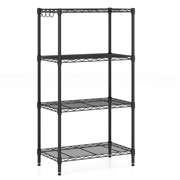 4-Tier Heavy-Duty Metal Wire Shelving Unit - 600 lbs Capacity