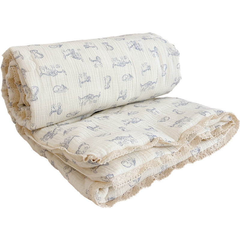 Pure Cotton Double-Layer Gauze Summer Duvet Cover Set - Lightweight & Breathable