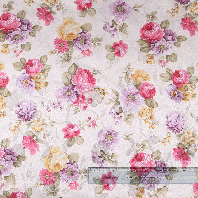 Decorative Jacquard Polyester Fabric for Home & Garden - Floral Pattern