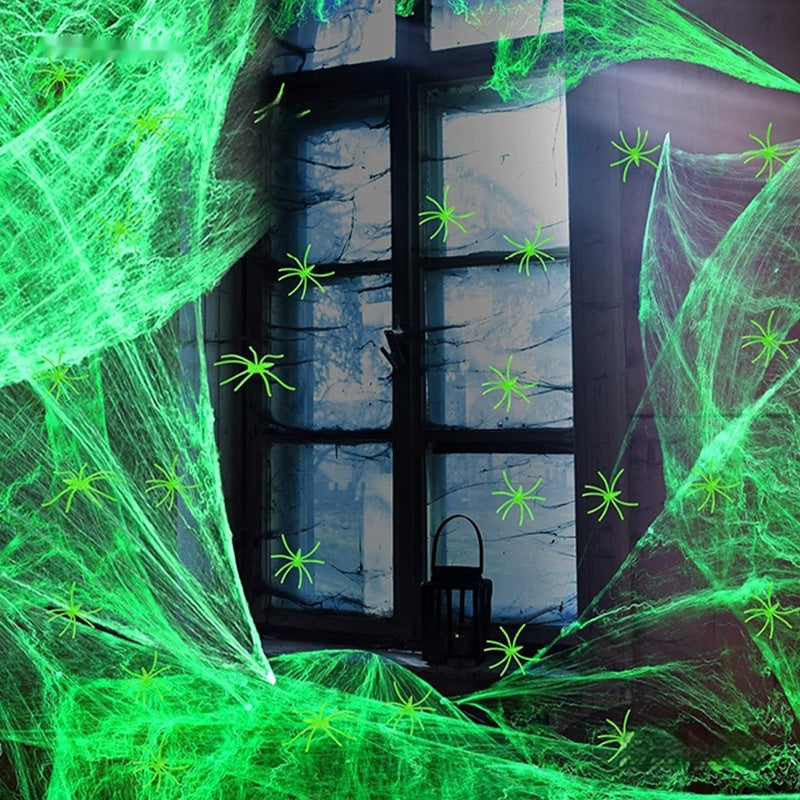 Luminous Halloween Spider Cotton Decorations for Haunted House & Party