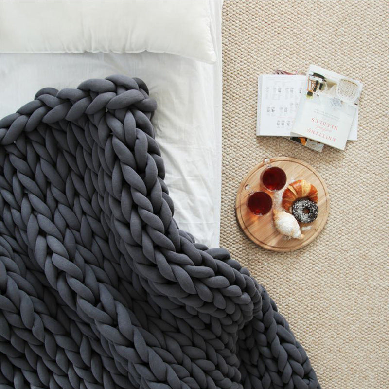 Cross Border Hand Woven Wool Blanket - Thick & Soft Home Bedding