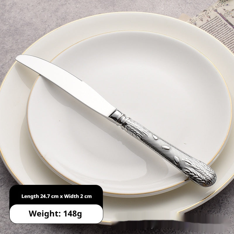 Stainless Steel Cutlery Set - Knife Fork Spoon Dinnerware with Handle USPs