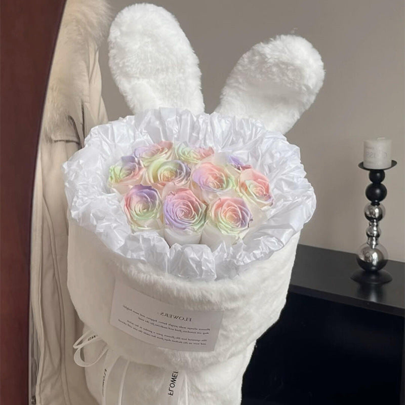 Eternal Fragrant Flower Bouquet - Small Silk Rose & Tulip Arrangement