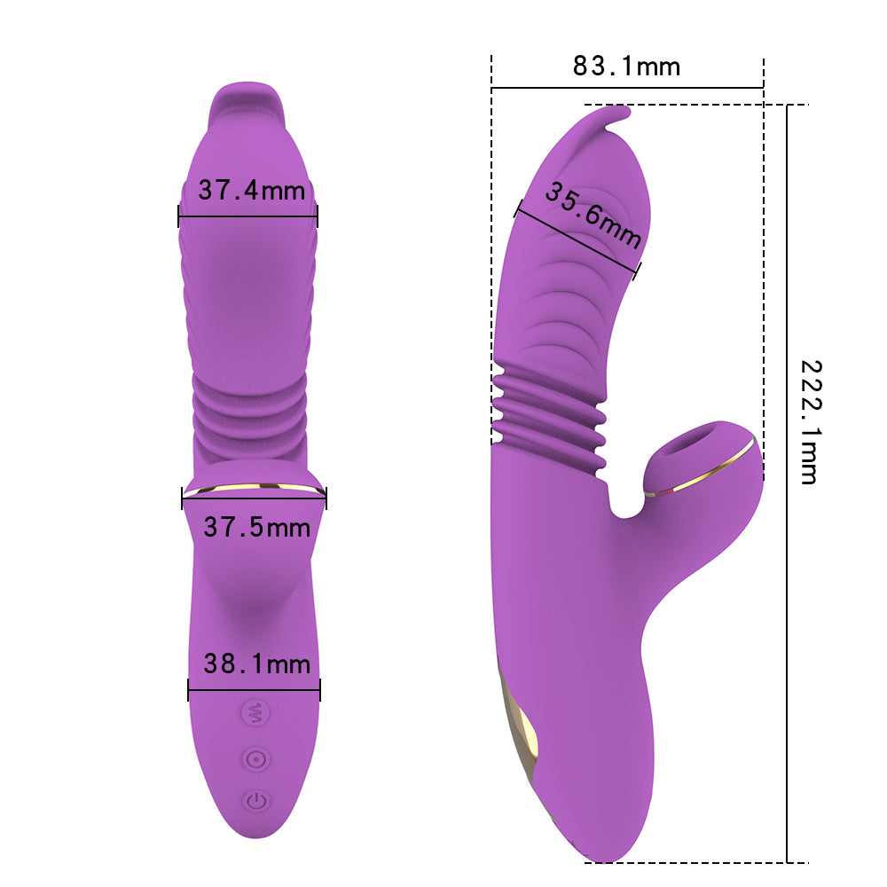 Thrusting G-Spot Vibrator - Pink Vibrating Dildo for Women