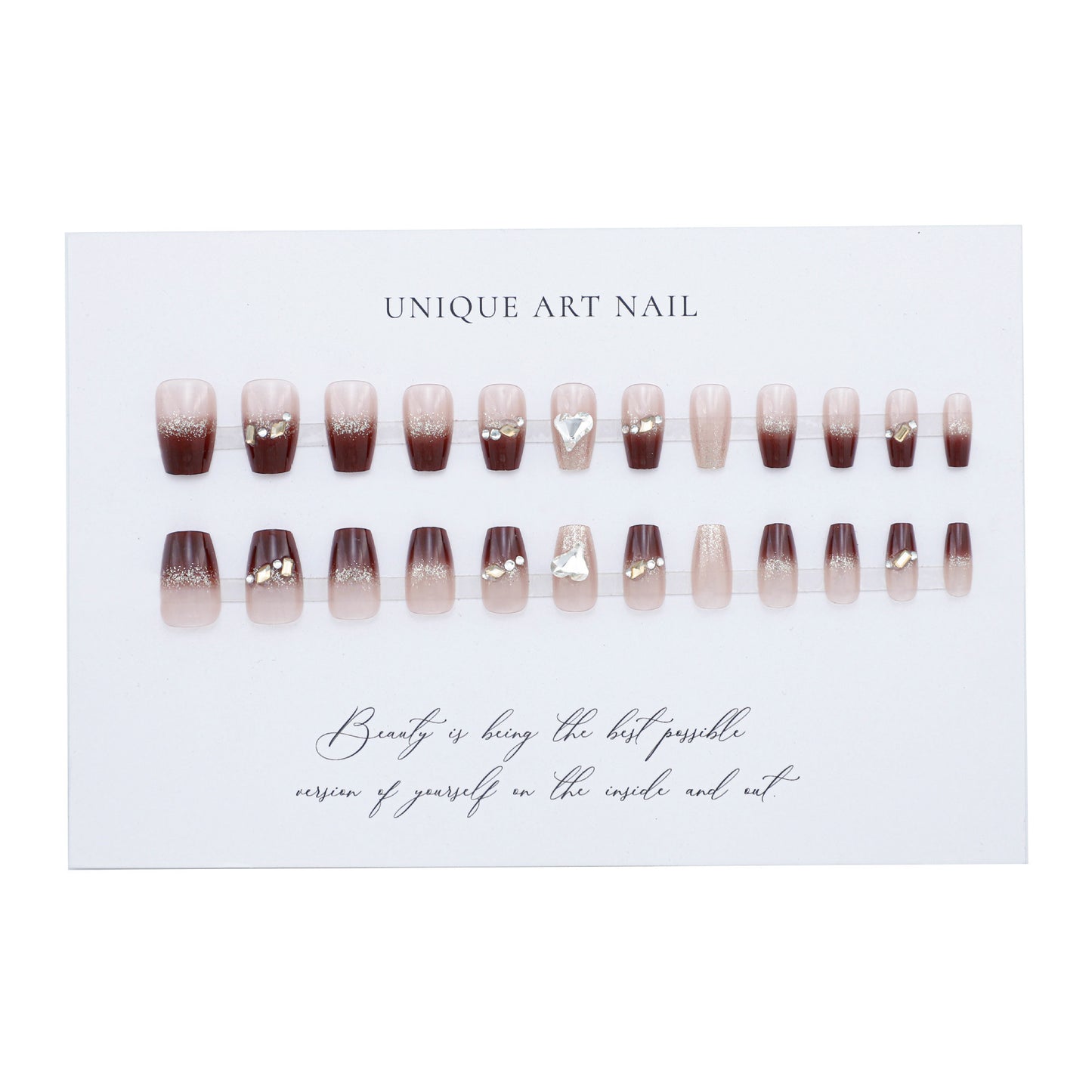Women's Nail Art Kit with Detachable Color Variants - Spicy White Armor Design