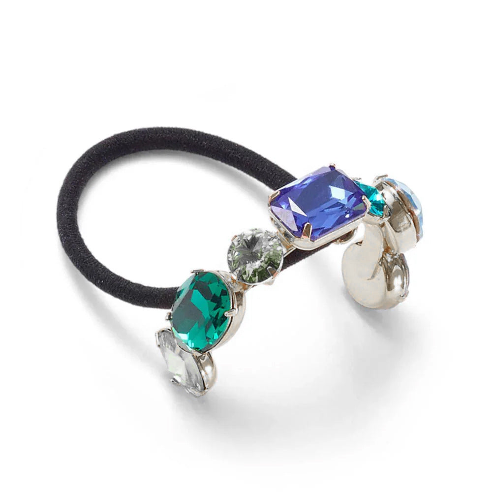Rhinestone Ponytail Hair Ring - Alloy Hair Tie