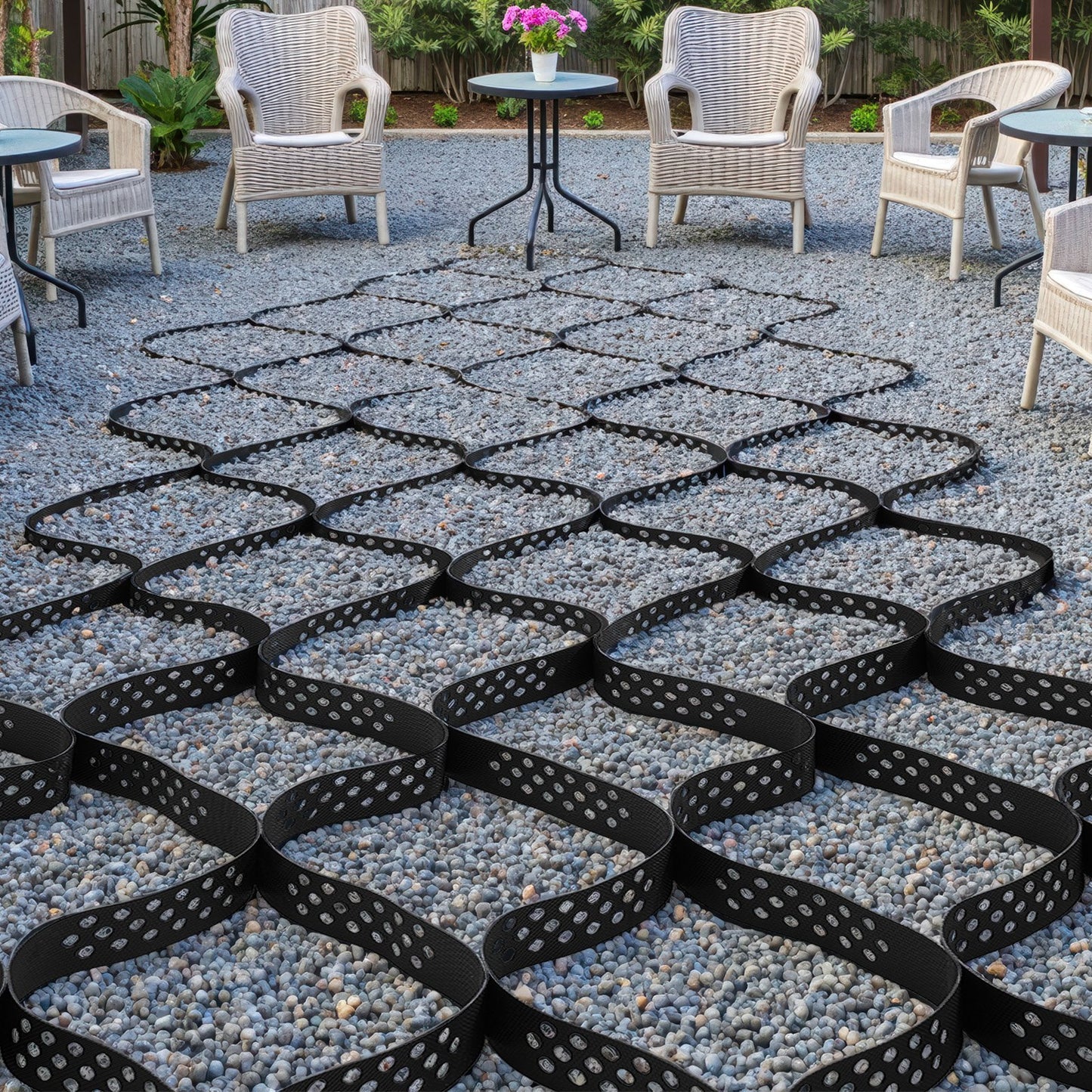Ground Grid 2-Inch Deep Geocell Grid for Gravel Driveways & Slopes - 32.81x9.84 ft