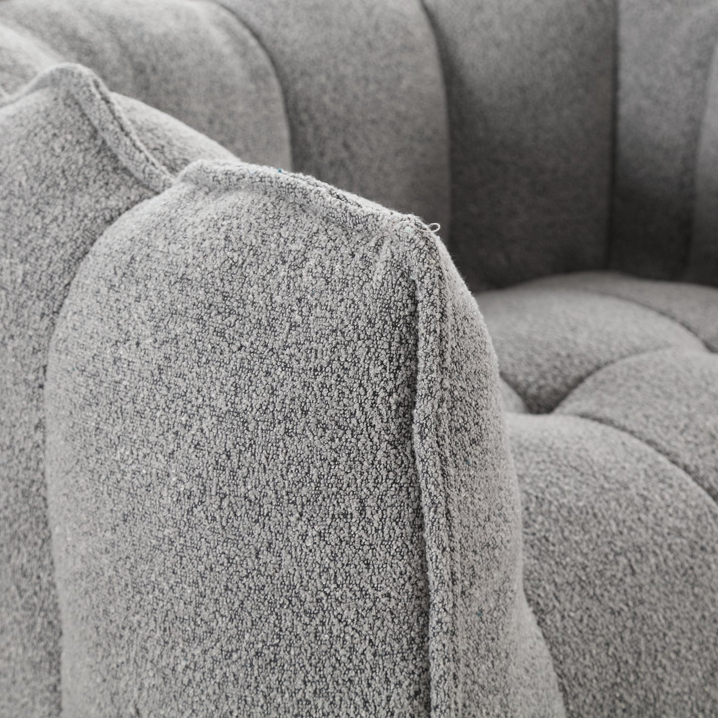 Soft Chenille Bean Bag Chair with Foam - Grey