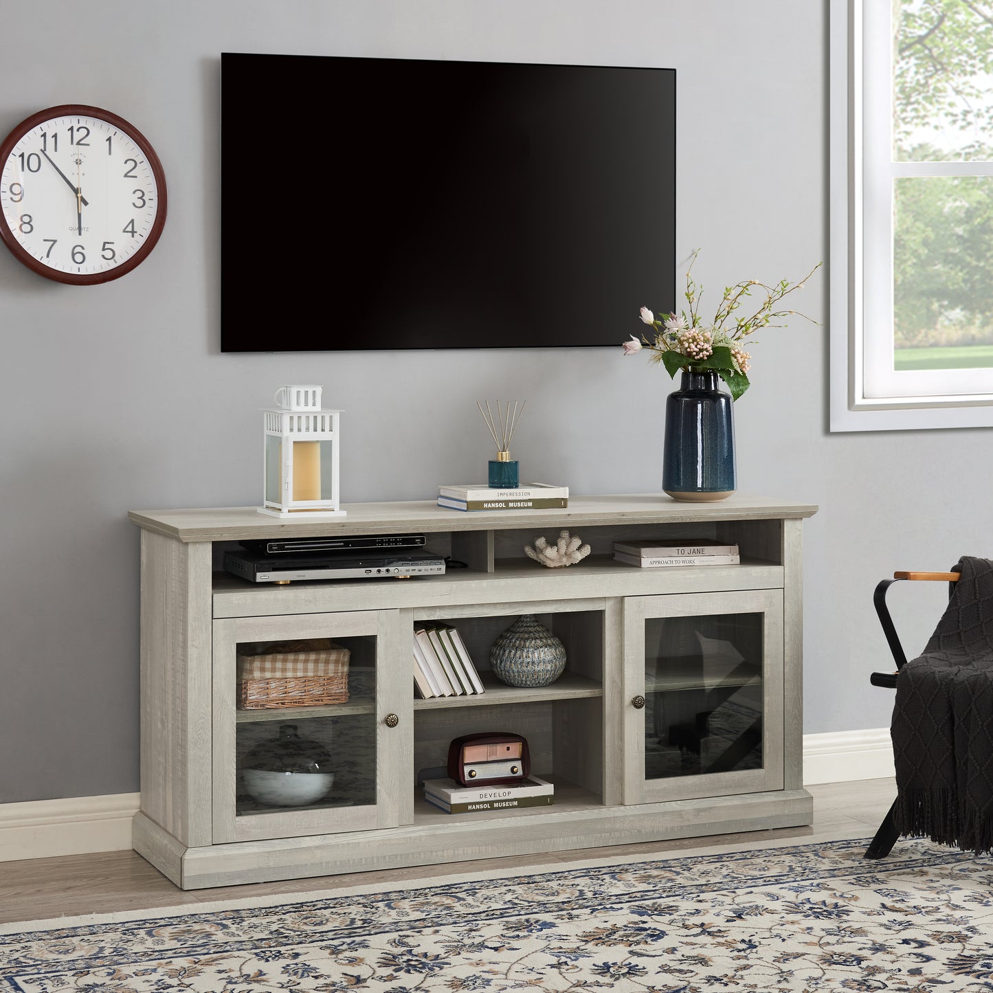 Contemporary TV Media Stand Modern Entertainment Console For Up To 65